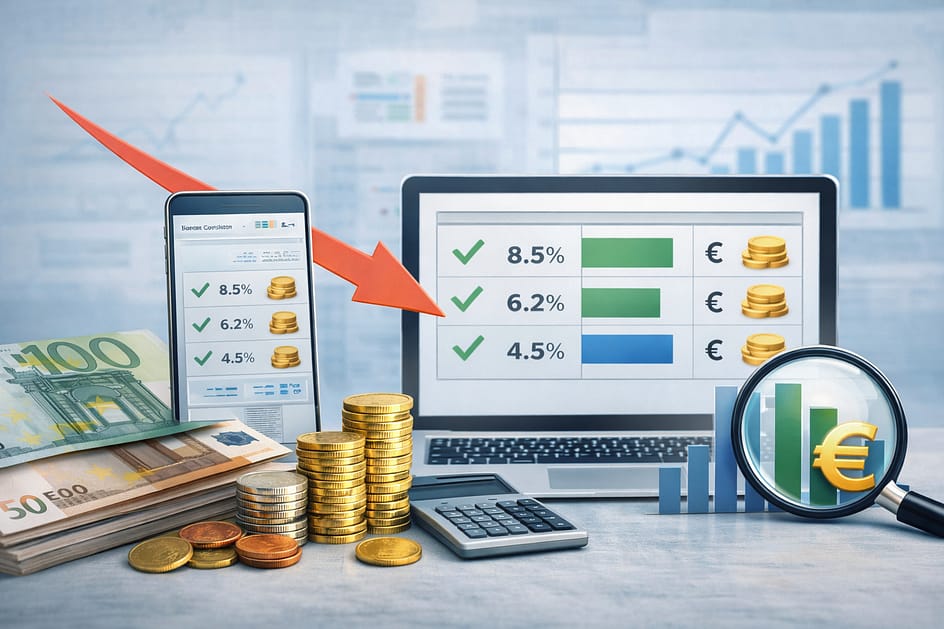 Lainavertailut näyttävät eri lainantarjoajien tarjoukset rinnakkain.